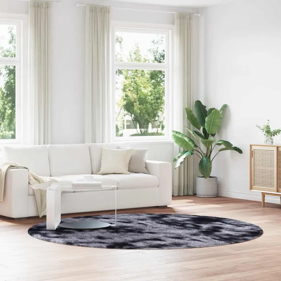 Tapis Shaggy à poils longs NAVARRA gris foncé 240x240 cm