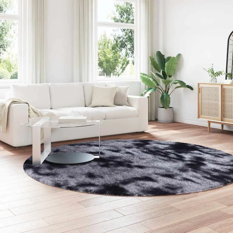 Tapis Shaggy à poils longs NAVARRA gris foncé 240x240 cm - 3