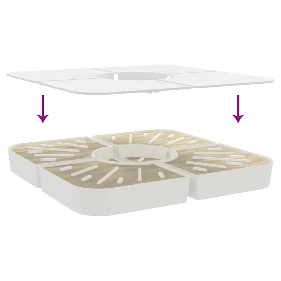 Ensemble de base de parasol pour parasols à pied croisé 4pcs PP - 6