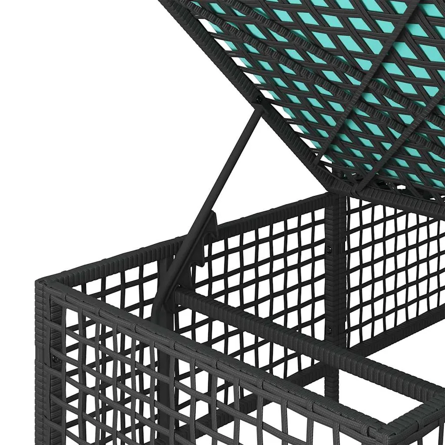 Ensemble de canapé d'angle de jardin 3 pcs avec coussins noir résine tressée - 12