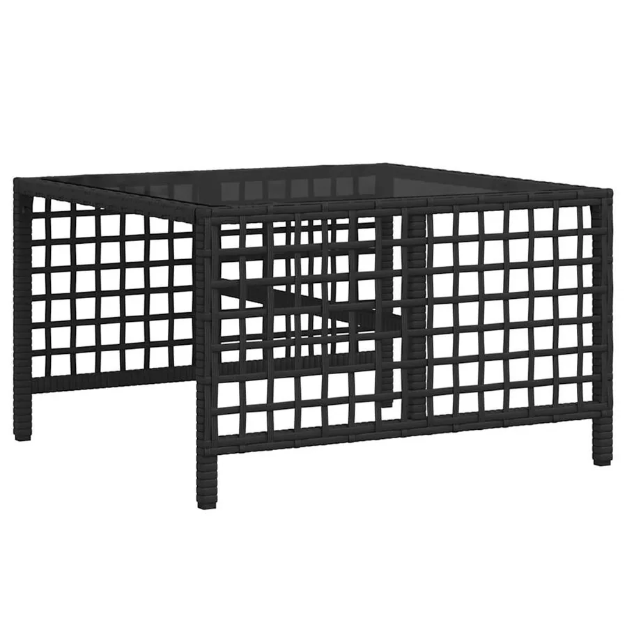 Ensemble de canapé d'angle de jardin 3 pcs avec coussins noir résine tressée - 8