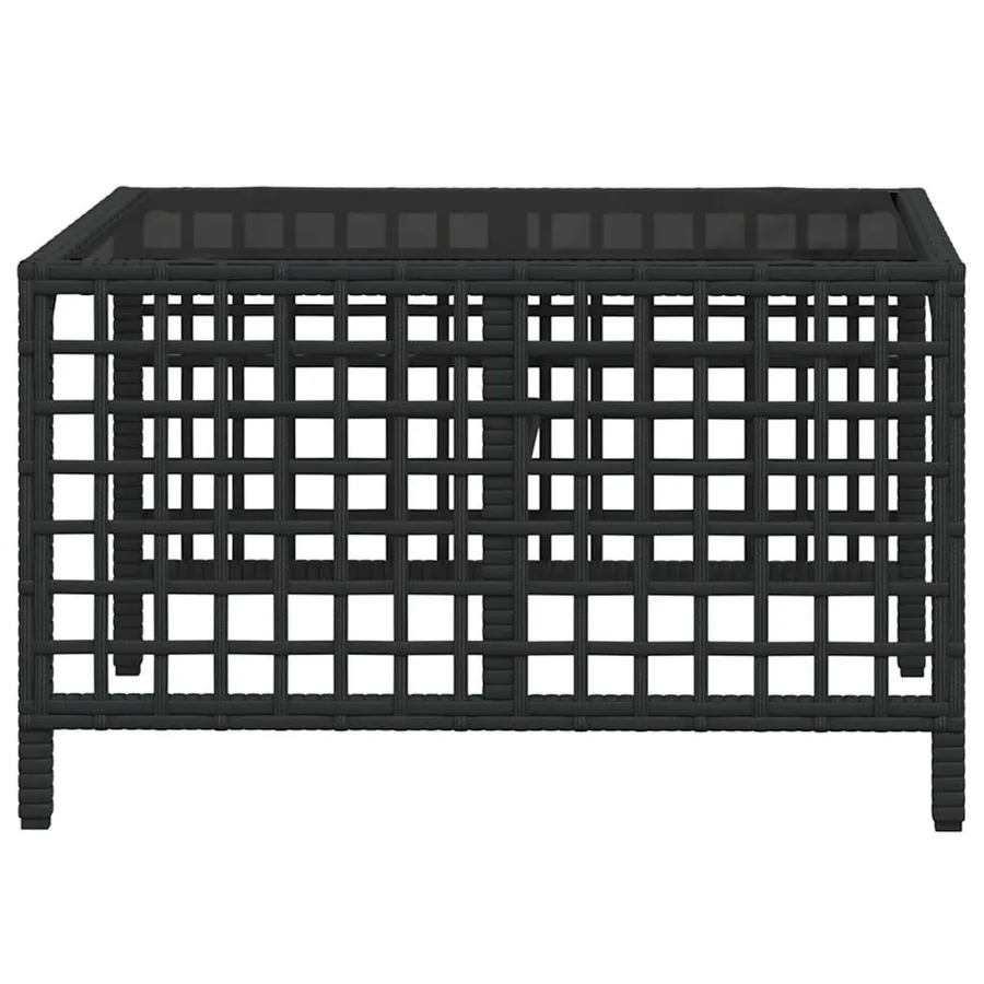 Ensemble de canapé d'angle de jardin 3 pcs avec coussins noir résine tressée - 9