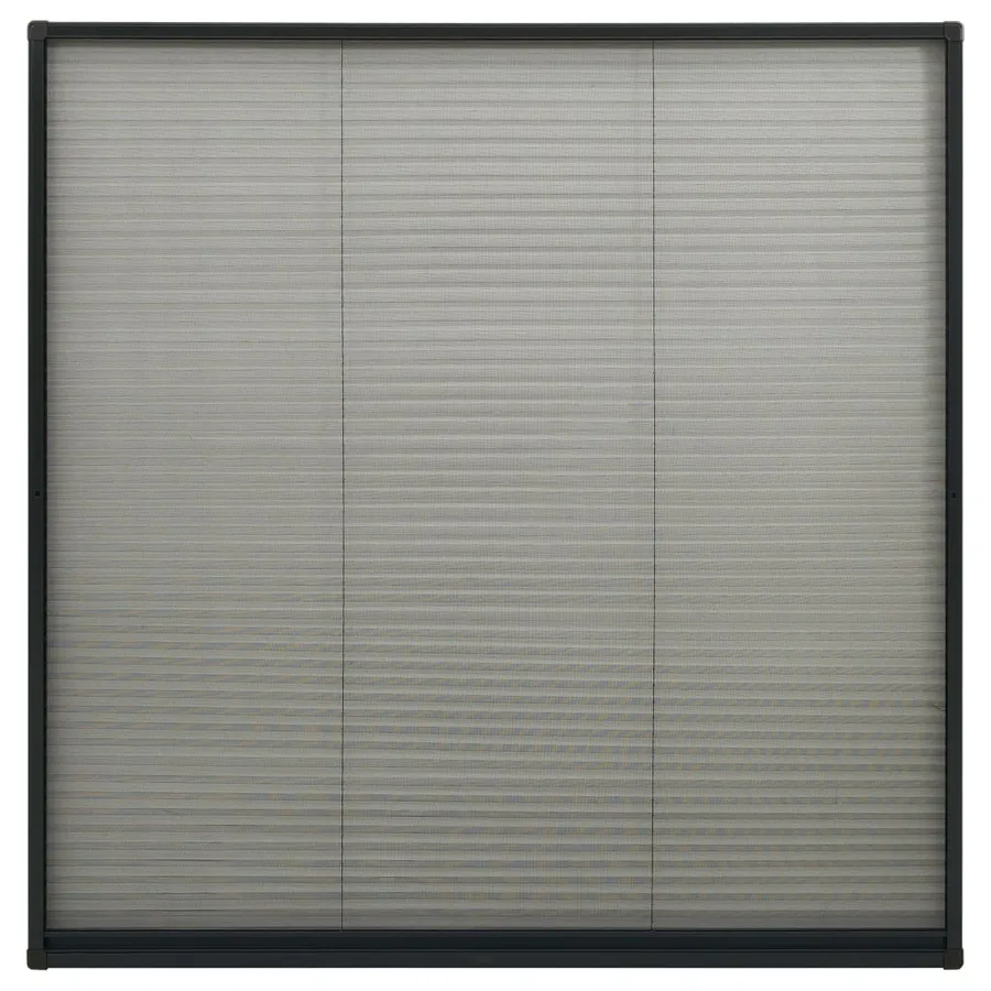 Moustiquaire plissée à fenêtre Aluminium Anthracite 120x120 cm - 2