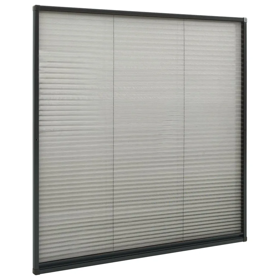 Moustiquaire plissée à fenêtre Aluminium Anthracite 120x120 cm - 3