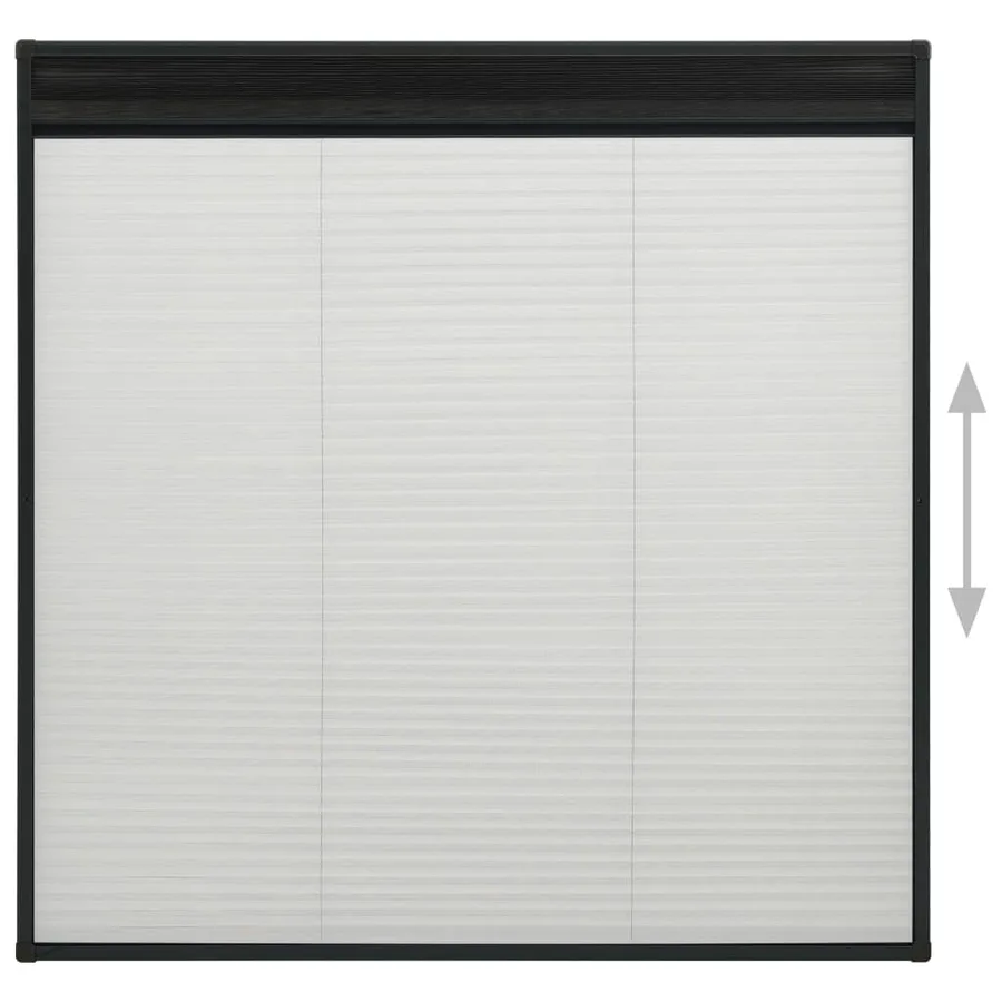 Moustiquaire plissée à fenêtre Aluminium Anthracite 120x120 cm - 5