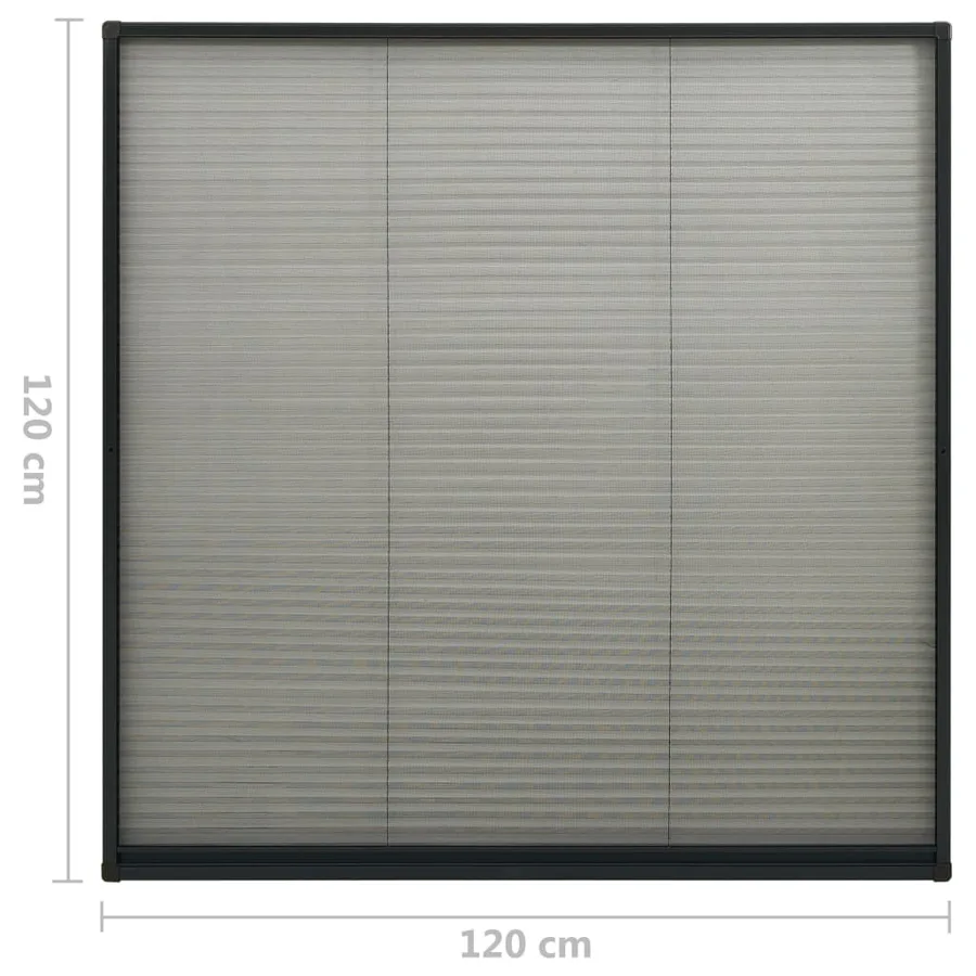 Moustiquaire plissée à fenêtre Aluminium Anthracite 120x120 cm - 7