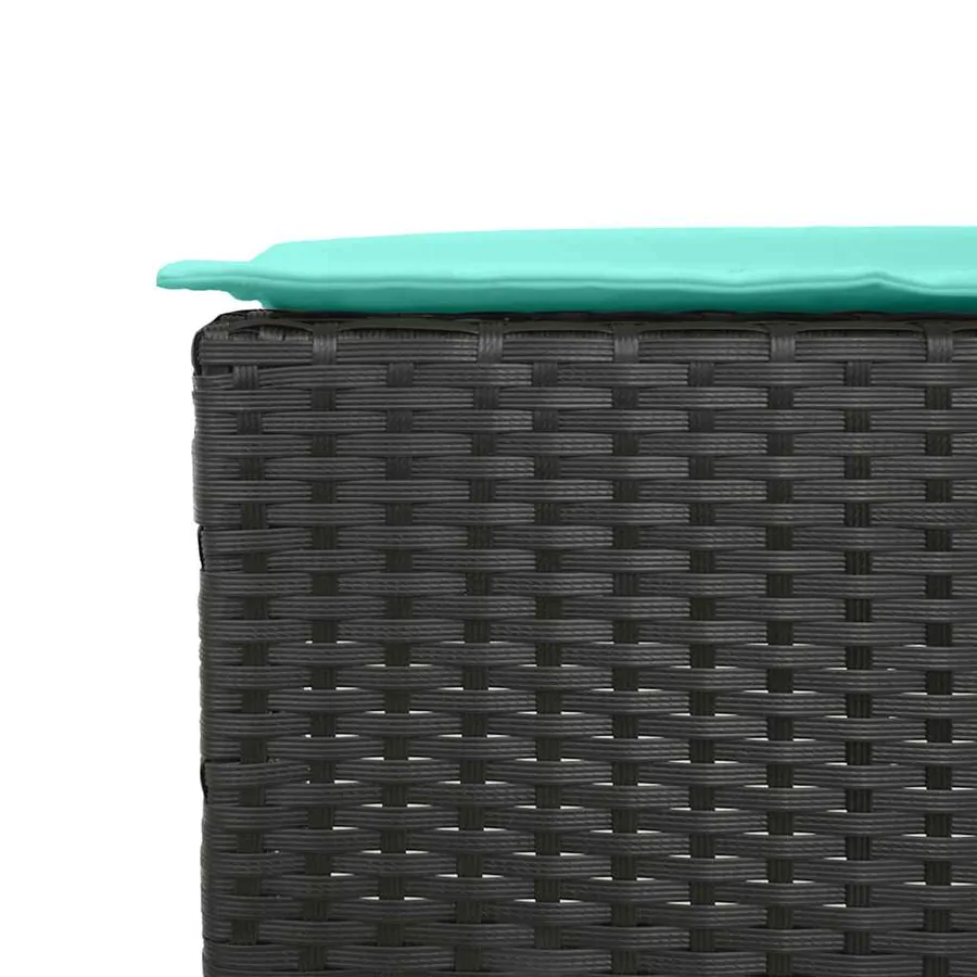 Tabourets de bar de jardin avec coussins lot de 2 noir résine tressée - 8