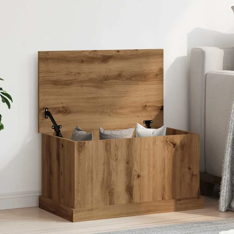 Boîtes de rangement chêne artisanal 70x40x38 cm bois ingénierie - 4