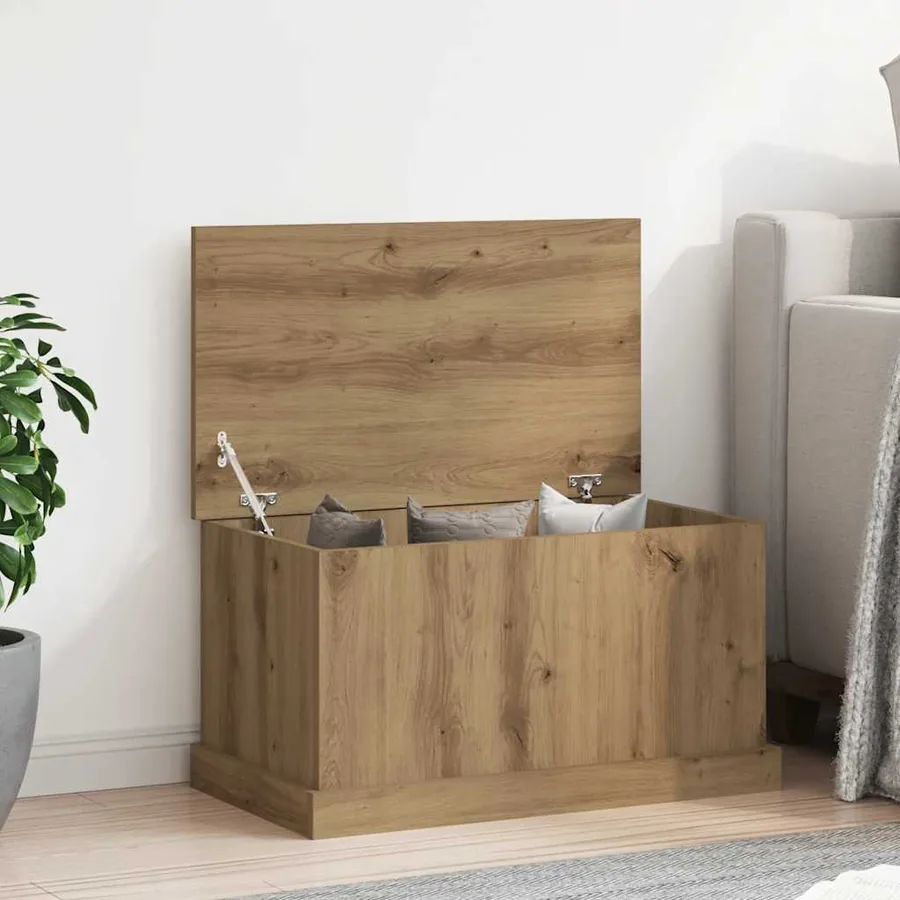 Boîtes de rangement chêne artisanal 70x40x38 cm bois ingénierie - 5