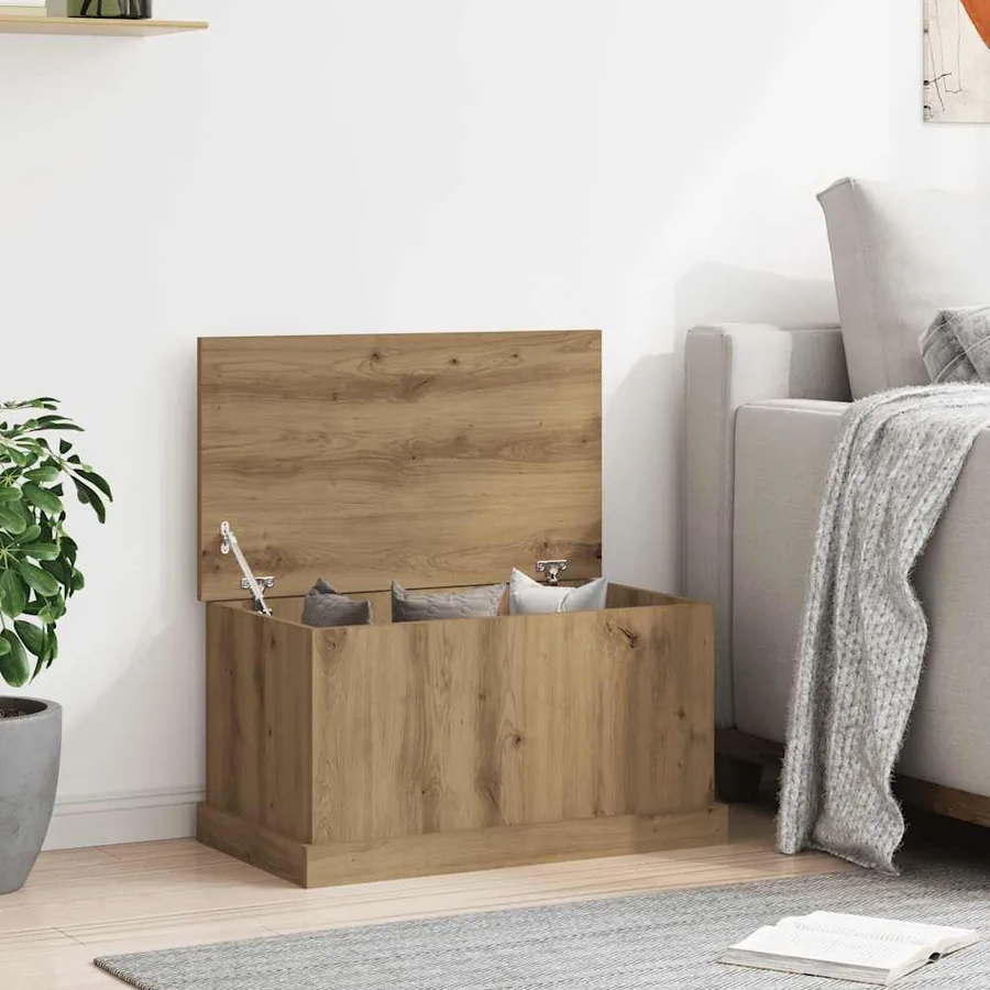 Boîtes de rangement chêne artisanal 70x40x38 cm bois ingénierie - 6