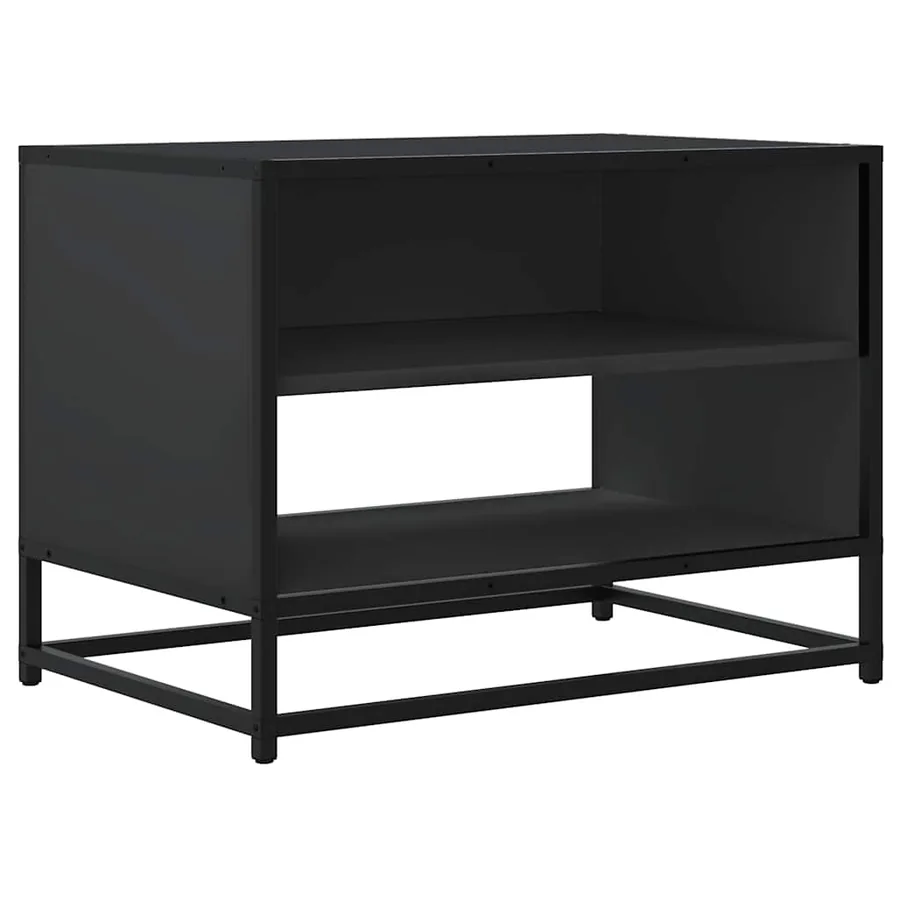 Meuble TV noir 61x40x46 cm bois d'ingénierie et métal - 2