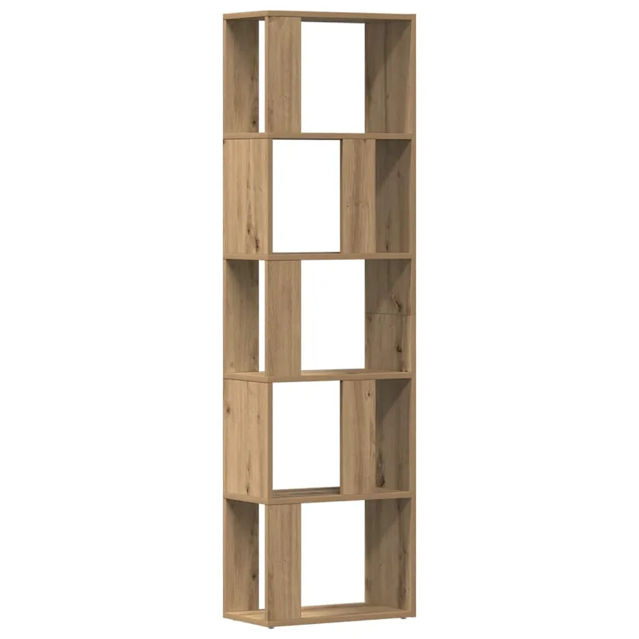 Bibliothèque chêne artisanal 45x24x159 cm bois d'ingénierie - 2