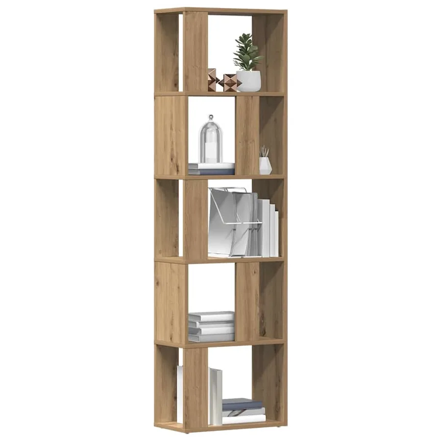 Bibliothèque chêne artisanal 45x24x159 cm bois d'ingénierie - 4