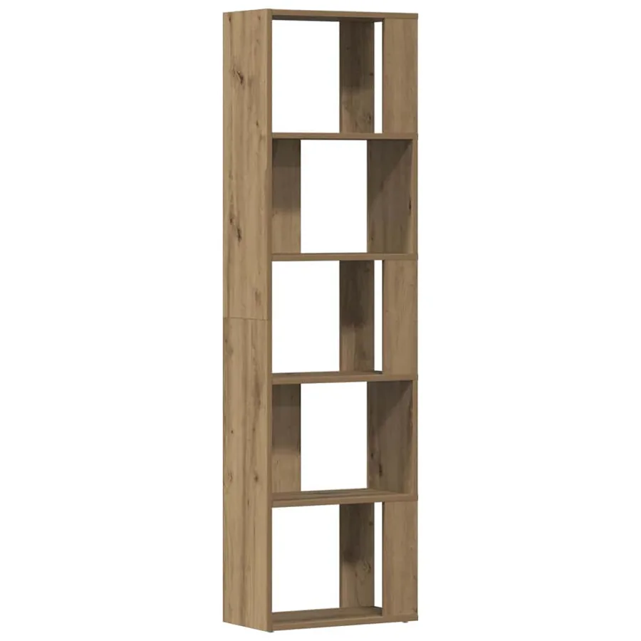 Bibliothèque chêne artisanal 45x24x159 cm bois d'ingénierie - 7
