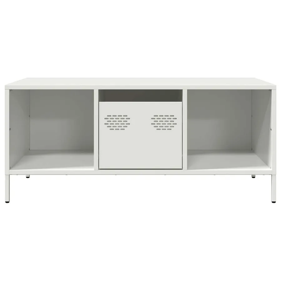 Table basse blanc 101,5x50x43,5 cm acier laminé à froid - 4