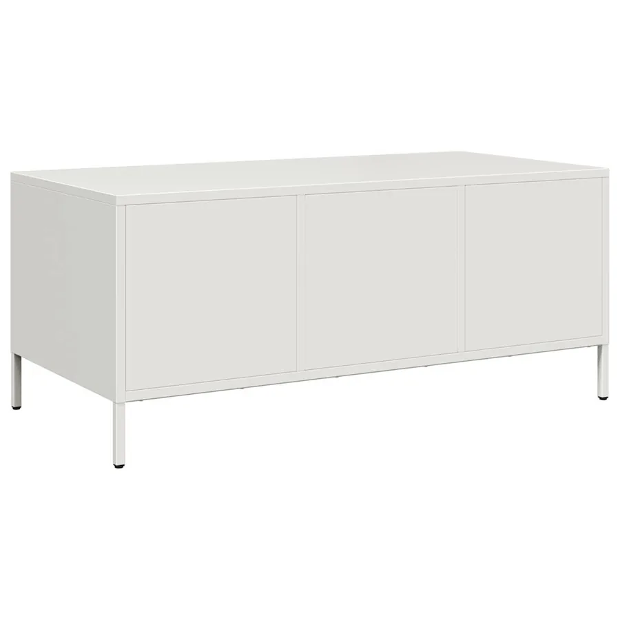 Table basse blanc 101,5x50x43,5 cm acier laminé à froid - 7