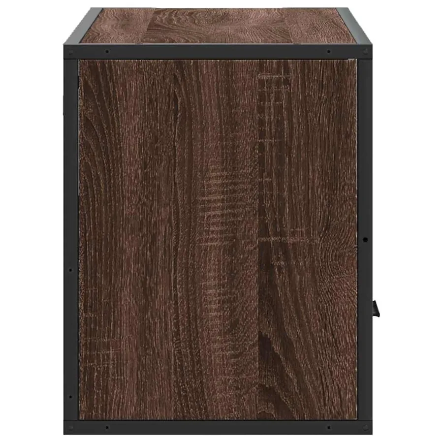 Meuble TV chêne marron 80x31x39,5 cm bois d'ingénierie et métal - 5
