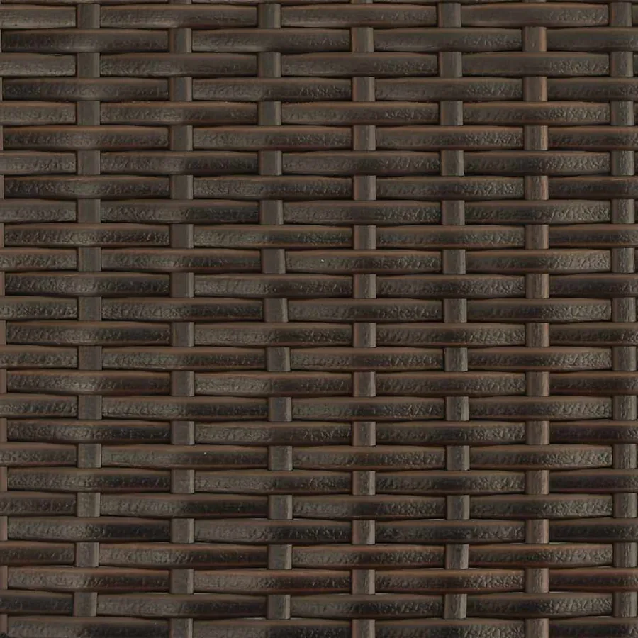 Chaise longue avec auvent et coussins marron résine tressée - 11