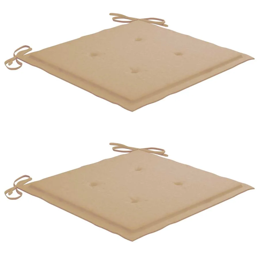 Chaises de jardin avec coussins lot de 2 Teck solide et acier - 7