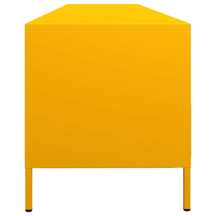 Meuble TV jaune moutarde 202x39x43,5 cm acier laminé à froid - 6
