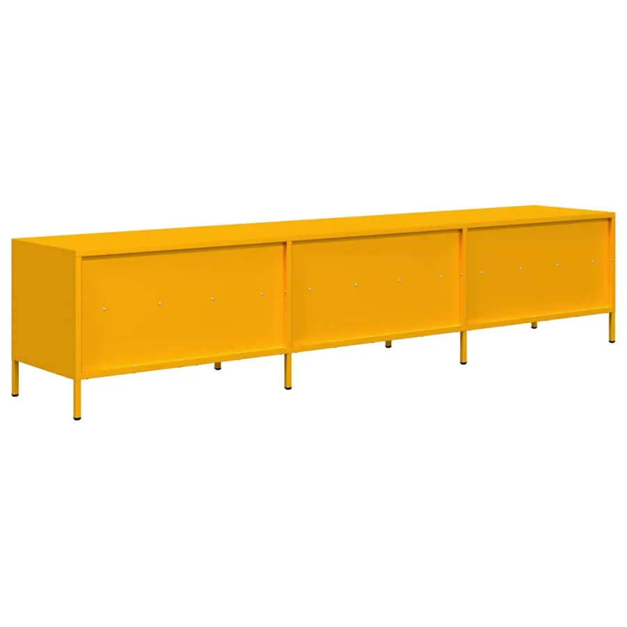 Meuble TV jaune moutarde 202x39x43,5 cm acier laminé à froid - 7
