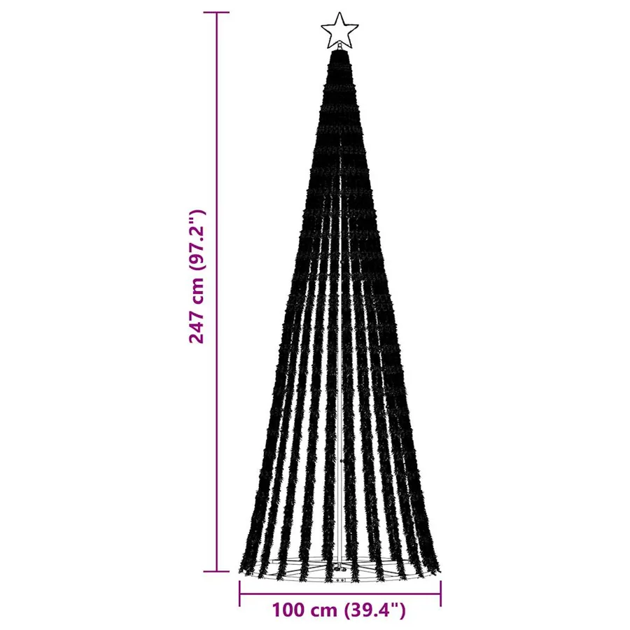 Sapin de Noël à LED 475 LED blanc chaud 247 cm - 11