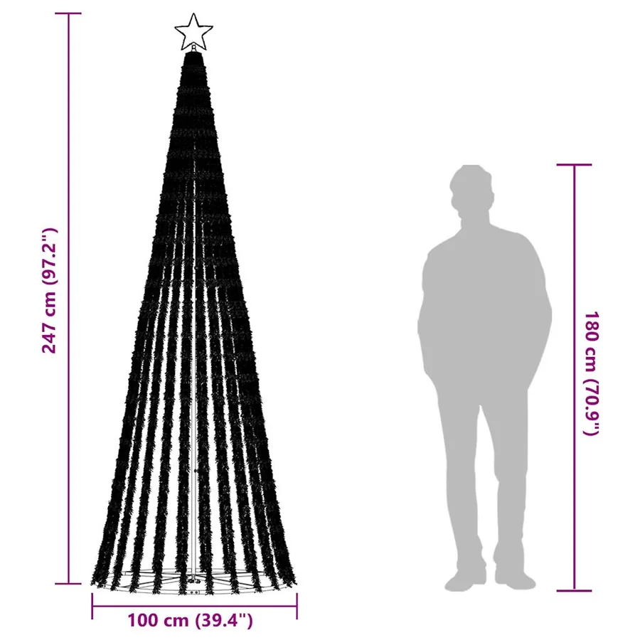 Sapin de Noël à LED 475 LED blanc chaud 247 cm - 12