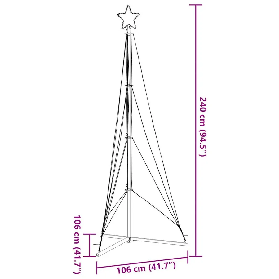 Sapin de Noël à LED 483 LED blanc chaud 240 cm - 11
