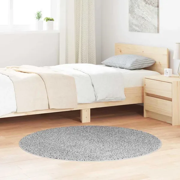 Tapis Shaggy Anti-dérapant Gris 120 x 120 cm PP