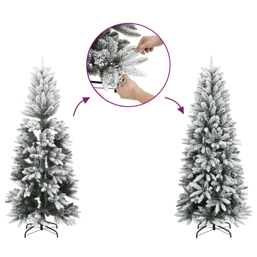 Sapin de Noël artificiel 150 LED et neige floquée 150 cm - 4