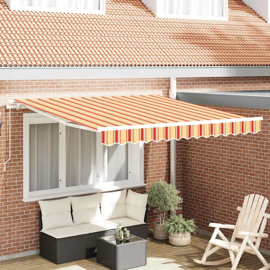 Auvent rétractable Jaune et Orange 300 x 250 cm