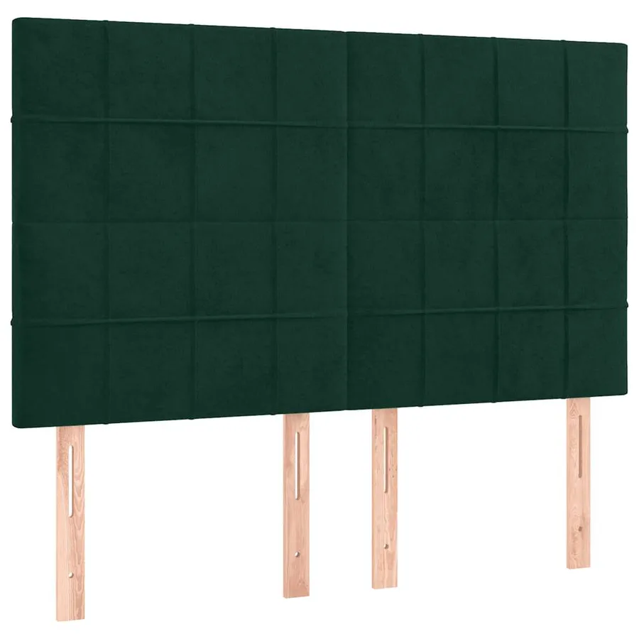 Sommier à lattes de lit et matelas Vert foncé 140x190cm Velours - 6