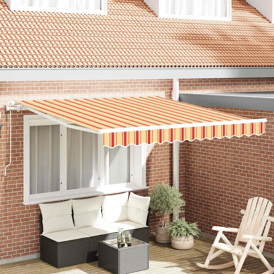 Auvent rétractable Jaune et Orange 350 x 250 cm