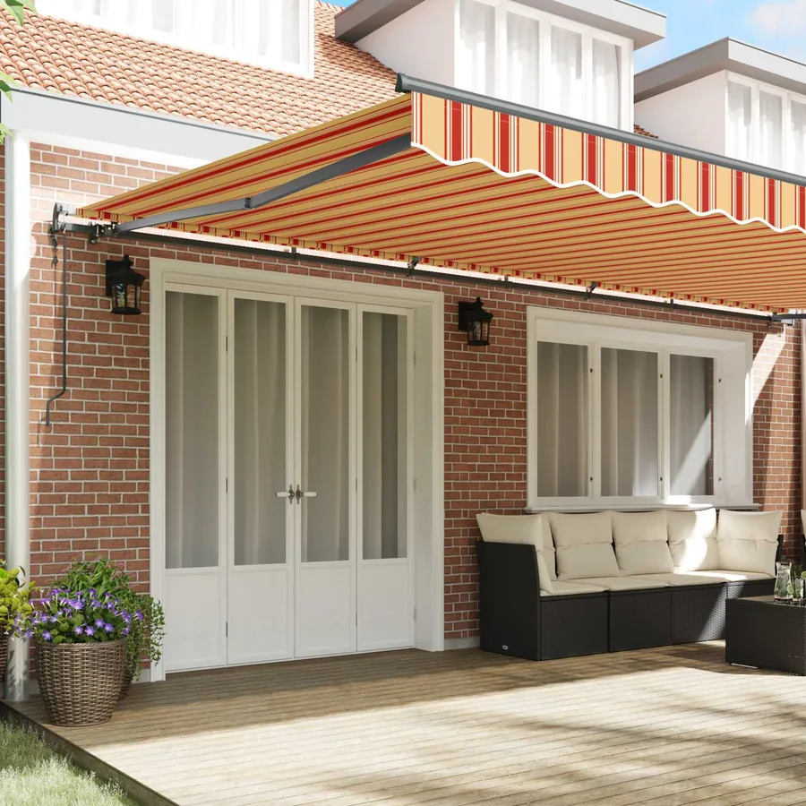 Auvent rétractable Jaune et Orange 600 × 300 cm - 3