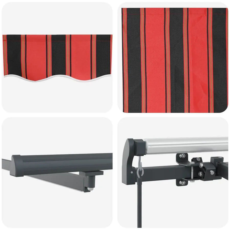 Auvent rétractable orange et marron 600 × 350 cm - 8