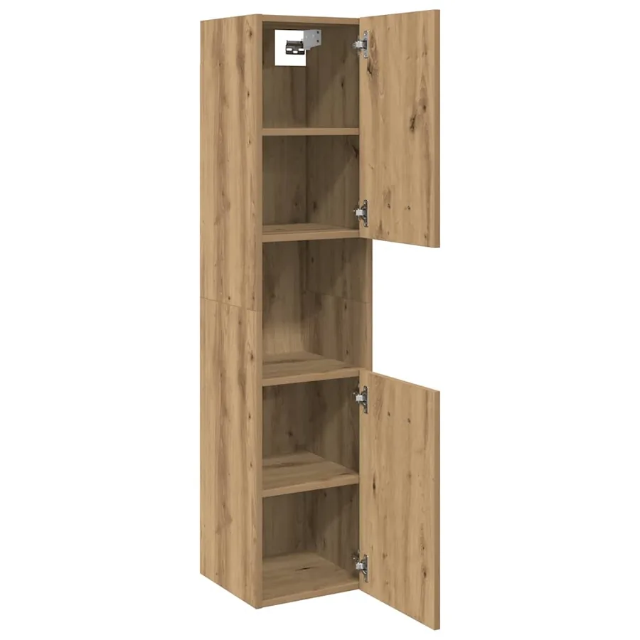 Armoire de salle de bain suspendue chêne artisanal 30x30x130 cm - 5
