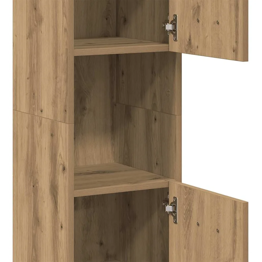 Armoire de salle de bain suspendue chêne artisanal 30x30x130 cm - 9