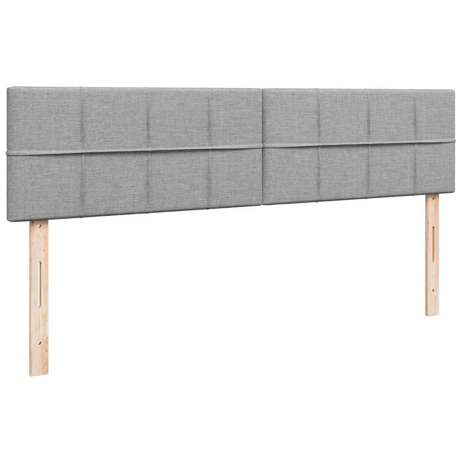 Cadre de lit ottoman et matelas gris clair 200x200cm tissu - 9