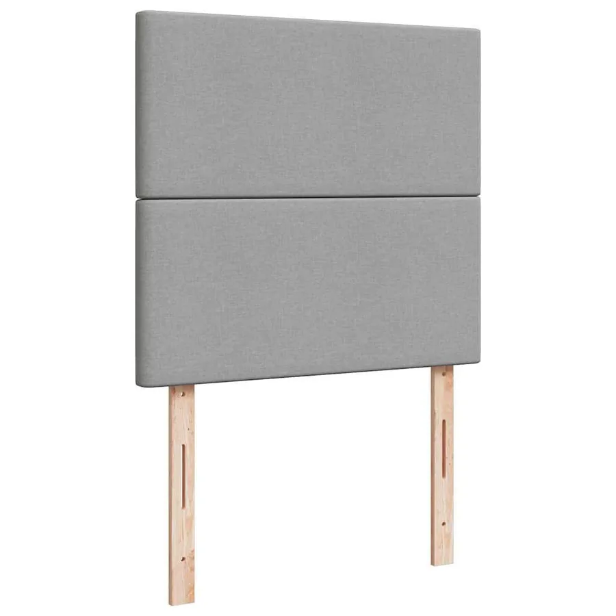 Cadre de lit ottoman et matelas gris clair 200x200cm tissu - 12