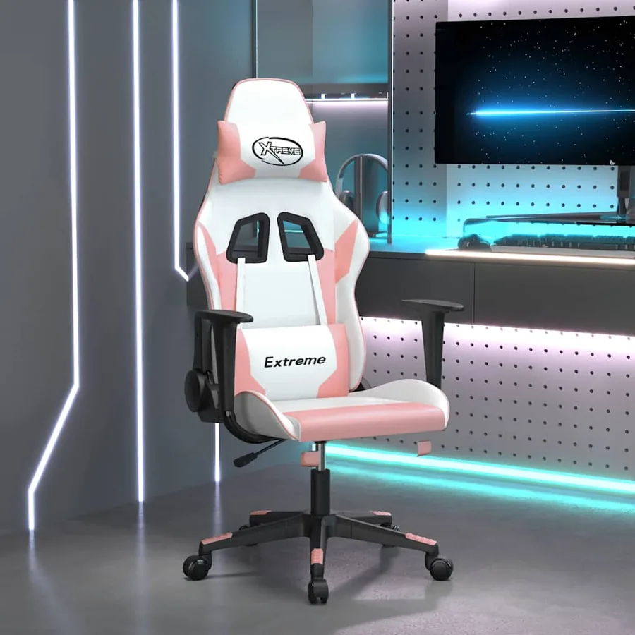 Chaise de jeu Blanc et rose Similicuir