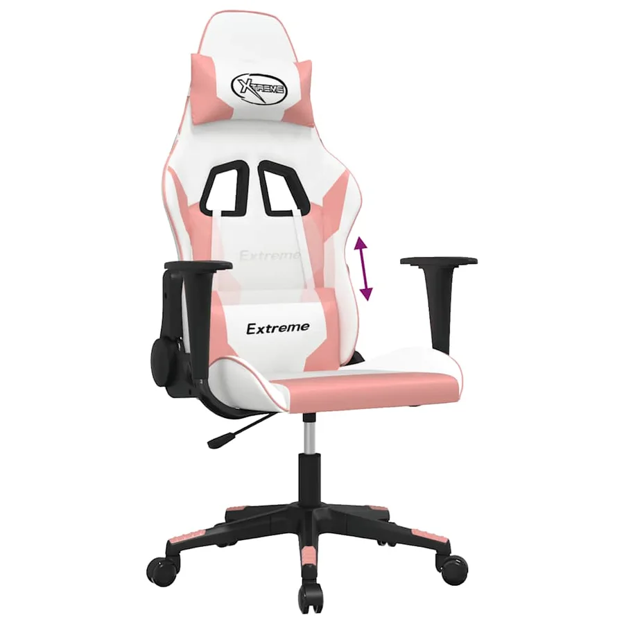 Chaise de jeu Blanc et rose Similicuir - 7