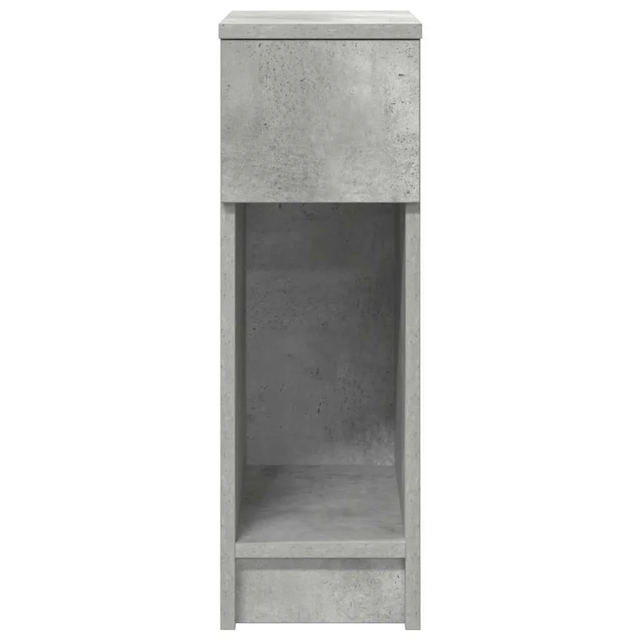 Table de chevet avec tiroir gris béton 20x36x60 cm - 4