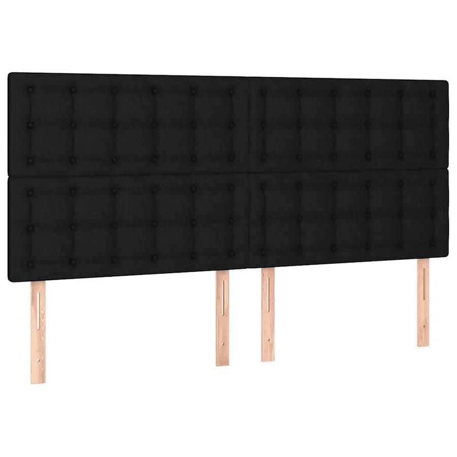 Sommier à lattes de lit avec matelas Noir 160x200 cm Tissu - 6