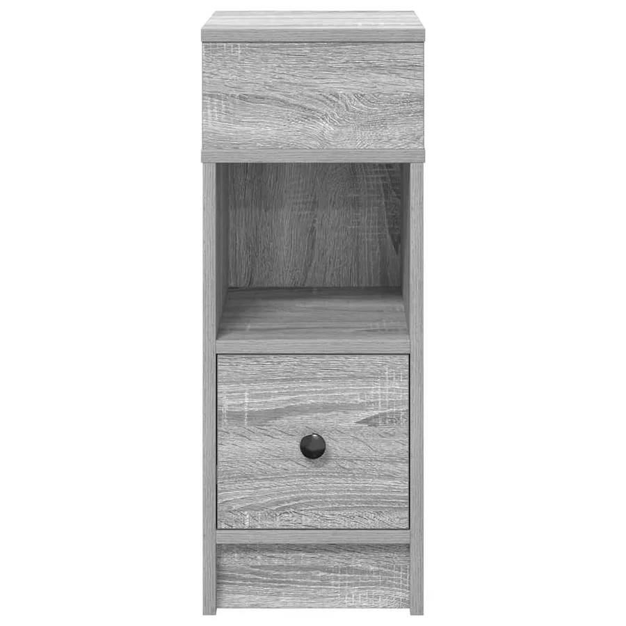 Tables de chevet 2 pcs avec tiroir Gris Sonoma 25x31x66 cm - 4