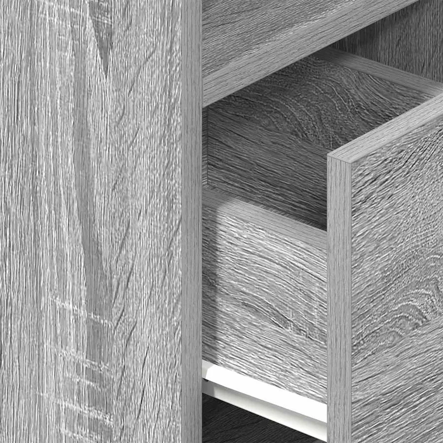 Tables de chevet 2 pcs avec tiroir Gris Sonoma 25x31x66 cm - 9