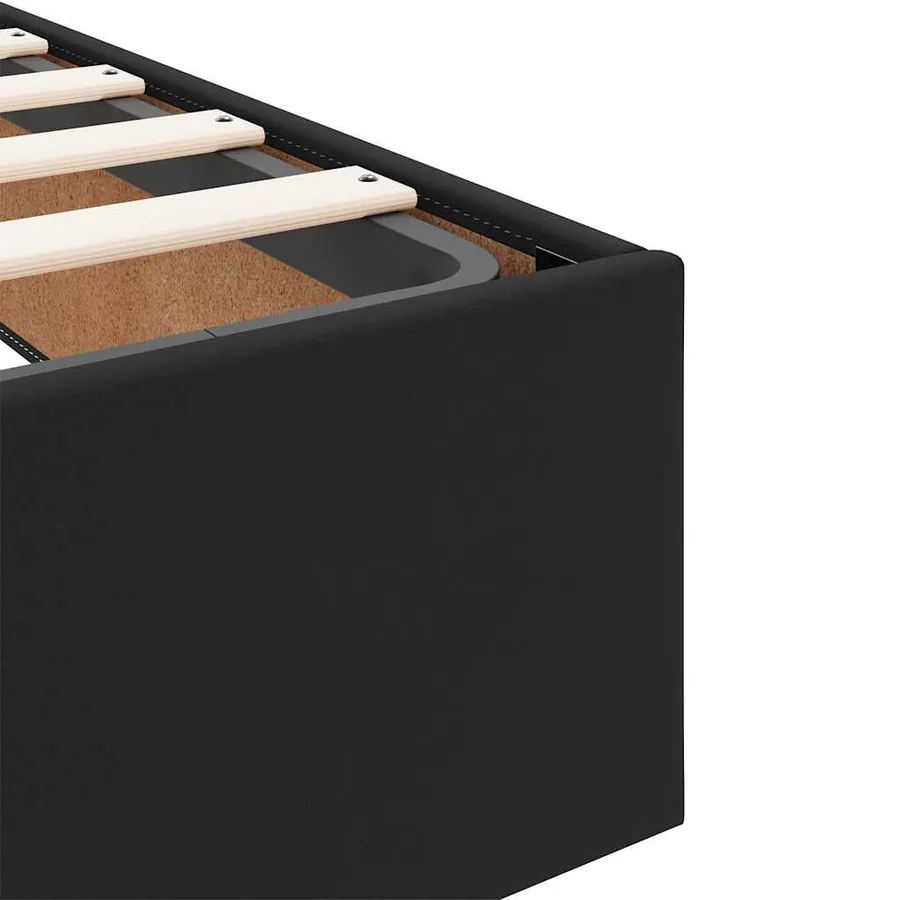 Cadre de lit ottoman sans matelas noir 140x200 cm similicuir - 11