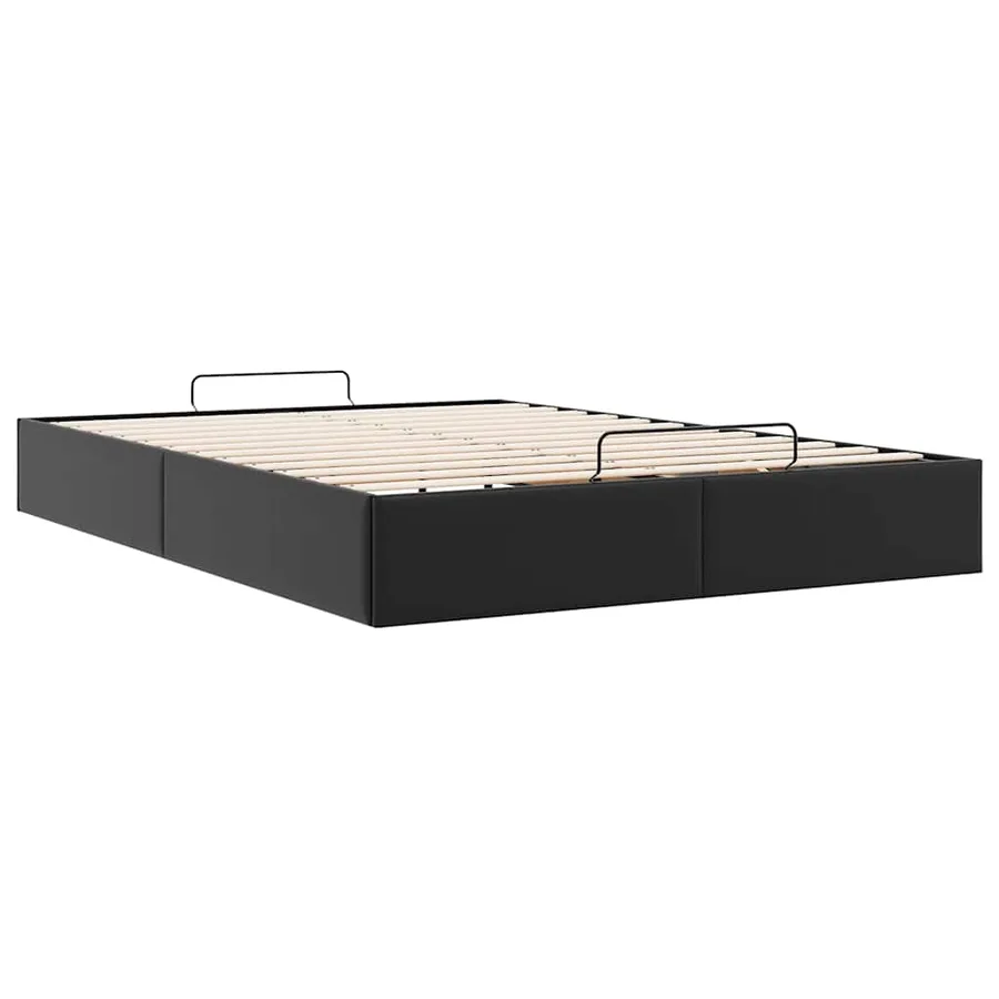 Cadre de lit ottoman sans matelas noir 140x200 cm similicuir - 9