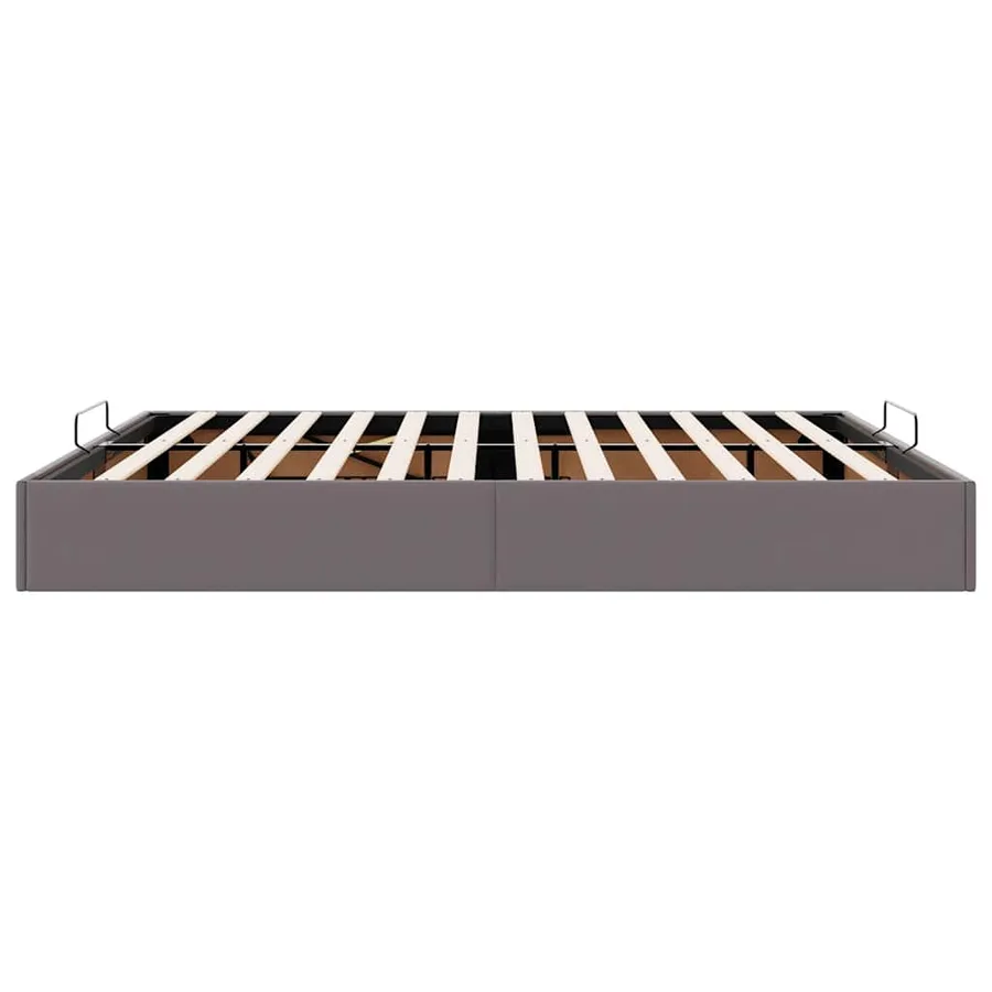 Cadre de lit ottoman sans matelas gris 160x200 cm similicuir - 8