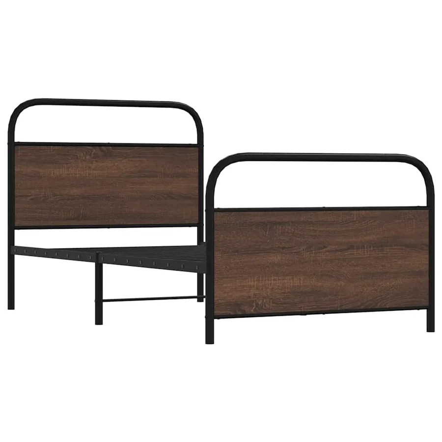 Cadre de lit sans matelas 100x190 cm chêne marron - 3