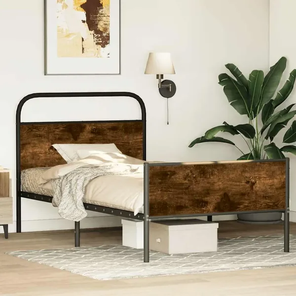 Cadre de lit sans matelas 90x190cm chêne sonoma bois ingénierie